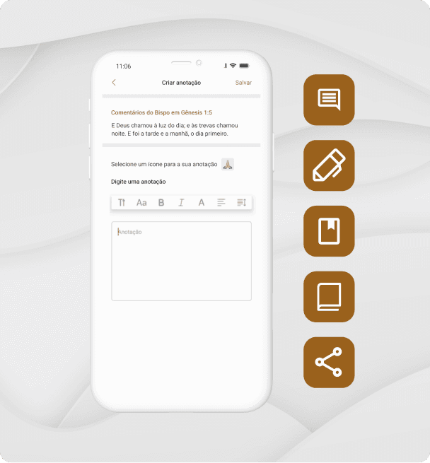 Tela do aplicativo mostrando funcionalidades