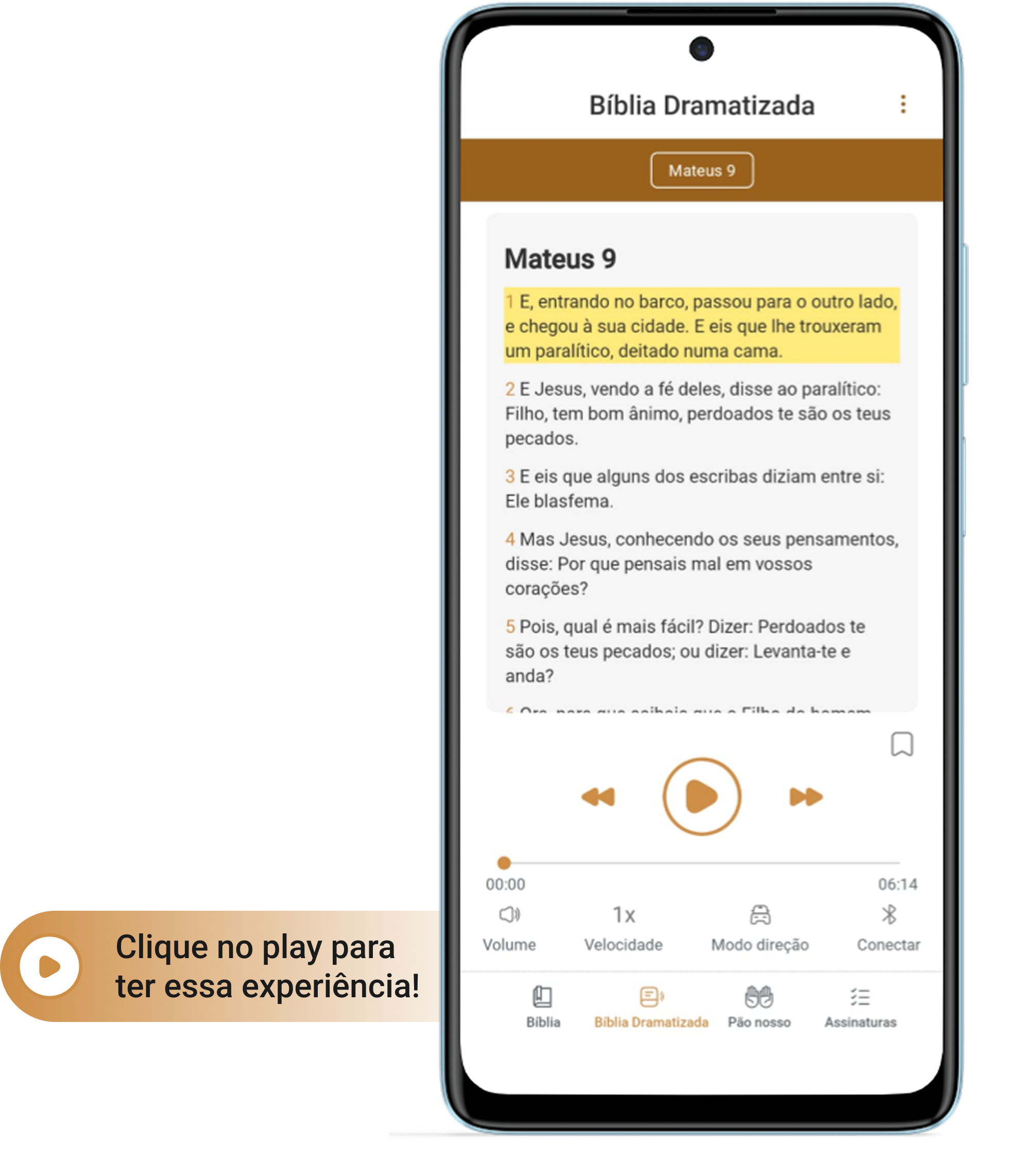 Bíblia Dramatizada em reprodução